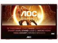 AOC 16G3 39,6cm (15,6 ") FHD Mobiler Gaming Monitor 16:9 HDMI/mHDMI/USB-C 144Hz