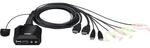 Aten CS22H 2-Port USB 4K HDMI Kabel KVM Switch mit Audio und Remote