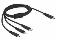 Delock USB Ladekabel 3 in 1 USB Type-C zu Lightning / Micro USB / USB Type-C 1m...