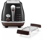 DeLonghi CTOV 2103.BK Icona Vintage Toaster schwarz