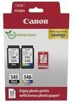 Canon PG-545 / CL-546 Druckerpatronen Multipack + Fotopapier Vorteilspaket (8287B008)