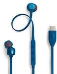 JBL Tune 310C, In-Ear Wired USB-C Headphone with High Resolution, Blue