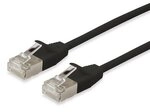 Equip 606124 Slim-Patchkabel, Cat.6A, F/FTP, 1m, Schwarz
