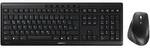 Cherry STREAM Desktop Comport Schwarz - Ergonomische Tastatur-Maus-Combo, USB-Dongle,
