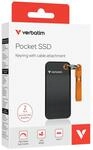 Verbatim Pocket SSD 2 TB externe Festplatte (SSD) USB-C Schwarz