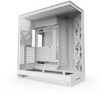 NZXT H9 Flow (2025) All White Midi Tower ATX Gaming Geh&auml;use wei&szlig; mit Glasfenster