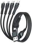 4smarts USB-C/A Multi-Ladekabel 4in2 1,2m, schwarz