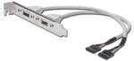 DIGITUS USB Slotblechkabel, 2x Typ A - 2x5pin IDC, Bu/Bu,0.25m beige