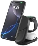 Belkin UltraCharge faltbare magnetische 3-in-1-Ladestation mit Qi2 25W schwarz, rund