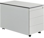 Rollcontainer mit 3 Schubladen, lichtgrau