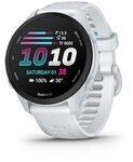 Garmin Forerunner&reg; 70 Steinweiss/Schwarz mit Schnellwechsel-Silikon-Armband 20 mm