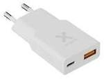 Xtorm Go2 Series SlimLine Wand-Ladeger&auml;t 25W 1x USB-C/ 1x USB-A wei&szlig;