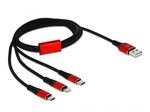 Delock USB Ladekabel 3 in 1 Typ-A zu Lightning&trade; / Micro USB / USB Type-C&trade; 1 m