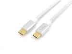EQUIP 128356 USB 3.2 Gen 2 C auf C Kabel 1,0m PD100W 4K/60Hz 10Gbps Wei&szlig;