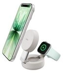 Belkin UltraCharge Pro Verstellbare magnetische Qi2 25W 2-in-1-Ladestation beige