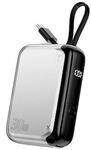 4smarts Powerbank Pocket mit USB-C Kabel 10000mAh - silber
