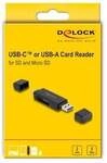 Delock Card Reader SuperSpeed USB 5 Gbps USB Type-C&trade; / Typ-A f&uuml;r SD und Micro SD