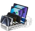 4smarts Ladestation Team 100W 5C/1A inkl. 6 Kabel, silber