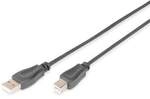DIGITUS USB 2.0 Anschlusskabel, Typ A - B St/St, 3.0m, schwarz