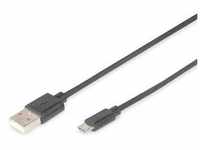 DIGITUS USB 2.0 Anschlusskabel, Typ A - micro B St/St, 1.8m schwarz...