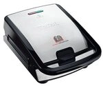 Tefal SW854D Waffeleisen Snack Collection 700W 4 Platten Schwarz/Edelstahl