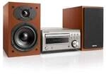Denon D-M41DAB FM/DAB/CD Receiver, Bluetooth, inkl. Lautsprecher, Silber/Kirsch