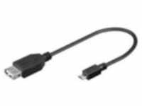 Good Connections USB 2.0 Adapterkabel 0,2m Bu. A zu St. micro B OTG schwarz