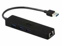 i-tec USB HUB Slim 3-Port USB 3.0 + RJ-45 Gigabit Ethernet Adapter schwarz U3GL3SLIM