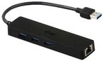 i-tec USB HUB Slim 3-Port USB 3.0 + RJ-45 Gigabit Ethernet Adapter schwarz