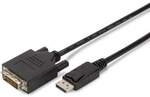 DIGITUS DisplayPort 1.1a Adapterkabel 3m DP zu DVI St./St. schwarz
