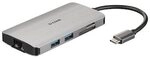 D-Link DUB-M810 8-In-1 USB-C Hub mit HDMI/Ethernet/Kartenleser/USB-C Ladeanschluss