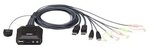 Aten CS22DP-AT 2-Port USB DisplayPort KVM Switch schwarz