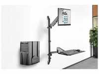 DIGITUS Flexibler Steh-/ Sitz-Arbeitsplatz zur Wandmontage Single Monitor DA-90372