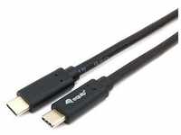 EQUIP 128347 USB 3.2 Gen 1 C auf C Kabel, M/M, 2.0m, PD 60W, 5Gbps, Schwarz