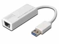 DIGITUS USB 3.0 Gigabit Ethernet Adapter Typ-A zu RJ45 St./Bu. weiß DN-3023