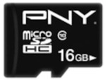 PNY Performance Plus 16 GB microSDHC Speicherkarte (C10) Schwarz