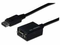DIGITUS DisplayPort 1.2 Adapterkabel 0,15m DP zu VGA St./Bu. schwarz AK-340403-001-S