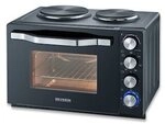 Severin TO 2074 Back und Toastofen mit 2 Kochplatten 2500W schwarz