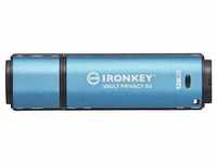 Kingston 128 GB IronKey Vault Privacy50 Verschlüsselter USB-Stick Metall USB 3.2