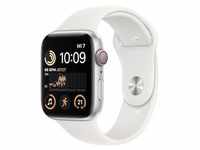 Apple Watch SE (2.Gen) LTE 44mm Aluminium Silber Sportarmband Weiß MNQ23FD/A
