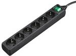 Hama 00137265 Steckdosenleiste 6-fach, mit Schalter, 3 m, Schwarz