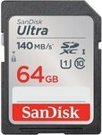 SanDisk Ultra 64 GB SDXC Speicherkarte (2022) bis 140 MB/s, C10, U1
