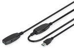 DIGITUS USB 3.0 aktives Verl&auml;ngerungskabel 15m Typ-A St./Bu. schwarz DA-73106