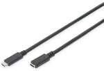 DIGITUS USB Type-C Verl&auml;ngerungskabel, Typ C St/Bu, 1,5m