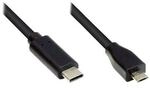 Good Connections Anschlusskabel 2m USB 2.0 USB-C zu USB 2.0 Micro B schwarz