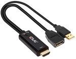 Club 3D Adapter aktiv HDMI auf DisplayPort 1.2 4K60Hz St./Bu. schwarz