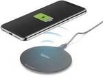 Hama 00201680 Wireless Charger QI-FC10 Metal, 10 W, kabelloses Smartphone-Ladepad, SW
