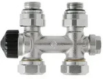 Heimeier Multilux Th-Ventil 1/2"x3/4" Dg. verni. Bad- HK mittigem Anschluss