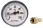 Thermometer DN 100 mm, F&uuml;hler 1/2" x 100 mm