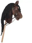HKM Hobby Horsing Steckenpferd f&uuml;r Kinder, Hobby Horse mit Trense & Holzstiel, braun